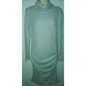 Parnixs long sleeve gray ruched cowl sweater dress Lg New With Tags Maternity